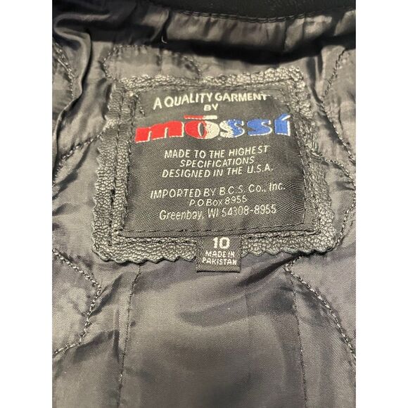 Mossi Genuine Leather Moto Bomber Jacket Sz. 10 - Picture 9 of 14
